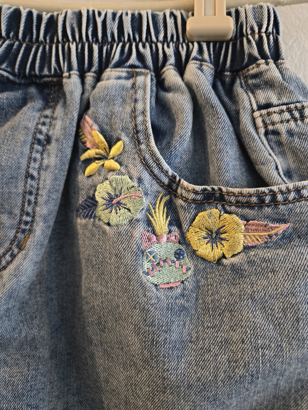 Her Universe Denim Shorts with Embroidered Stitch, Size Large - Picture 6 of 7